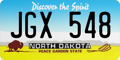 ND license plate JGX548