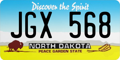 ND license plate JGX568