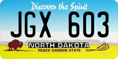 ND license plate JGX603