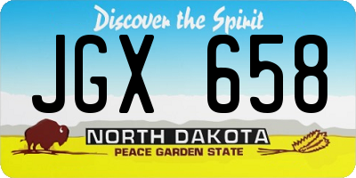 ND license plate JGX658