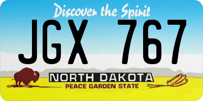 ND license plate JGX767
