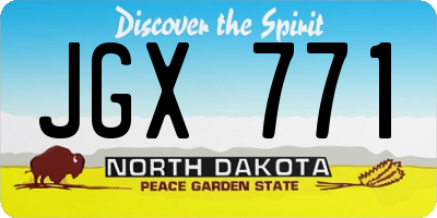 ND license plate JGX771