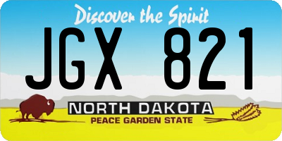 ND license plate JGX821
