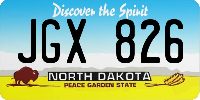 ND license plate JGX826