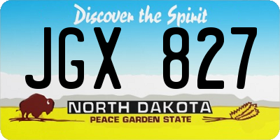 ND license plate JGX827
