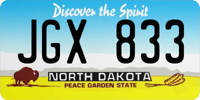 ND license plate JGX833
