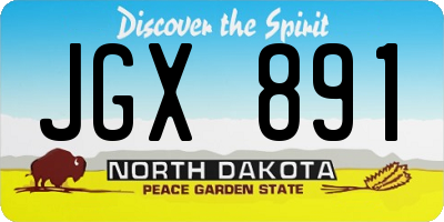 ND license plate JGX891