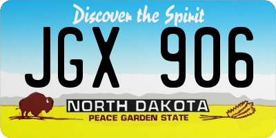 ND license plate JGX906