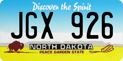 ND license plate JGX926
