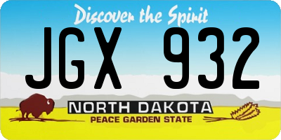 ND license plate JGX932