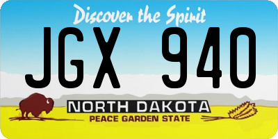 ND license plate JGX940