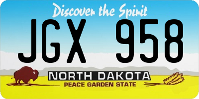 ND license plate JGX958