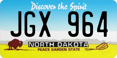 ND license plate JGX964