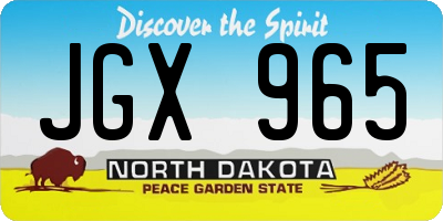 ND license plate JGX965