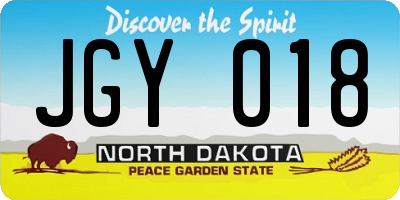 ND license plate JGY018