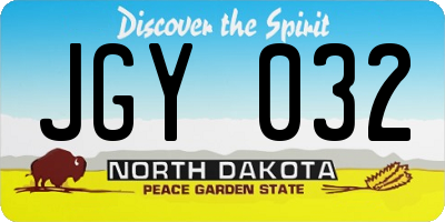 ND license plate JGY032