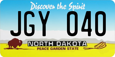 ND license plate JGY040