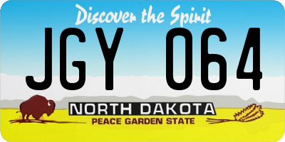 ND license plate JGY064