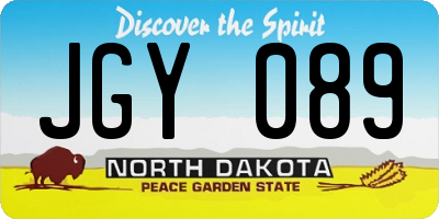 ND license plate JGY089