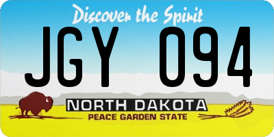 ND license plate JGY094