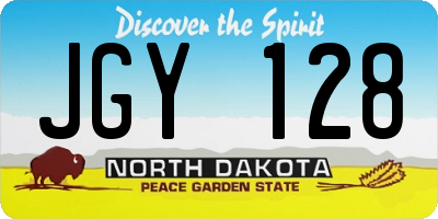 ND license plate JGY128