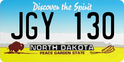 ND license plate JGY130