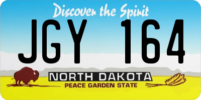 ND license plate JGY164