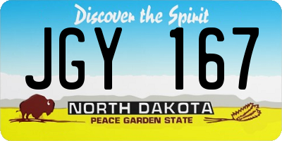 ND license plate JGY167