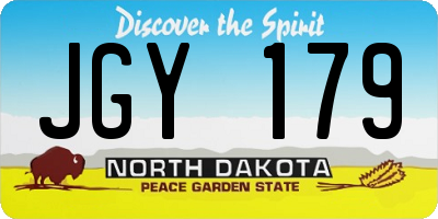 ND license plate JGY179