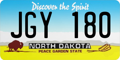 ND license plate JGY180