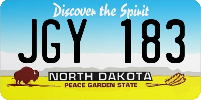 ND license plate JGY183