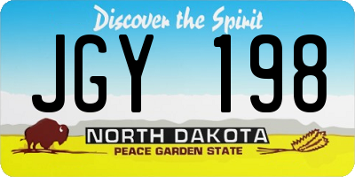ND license plate JGY198