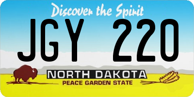 ND license plate JGY220