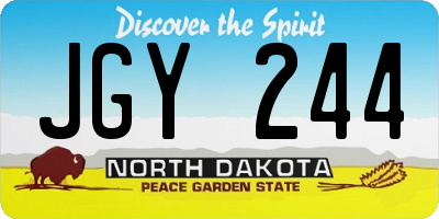 ND license plate JGY244