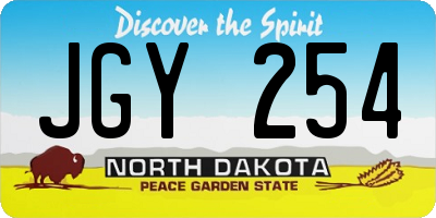 ND license plate JGY254