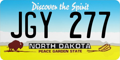 ND license plate JGY277
