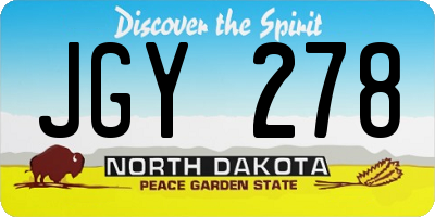 ND license plate JGY278