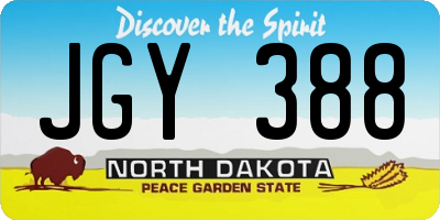 ND license plate JGY388