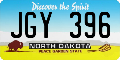ND license plate JGY396