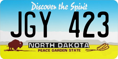 ND license plate JGY423