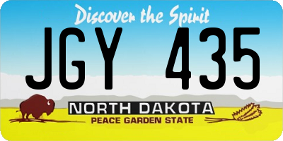 ND license plate JGY435
