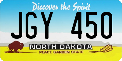 ND license plate JGY450
