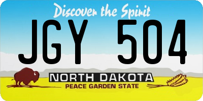 ND license plate JGY504