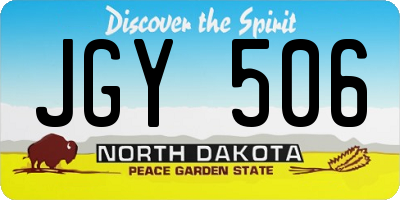 ND license plate JGY506