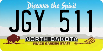 ND license plate JGY511
