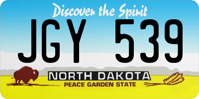 ND license plate JGY539
