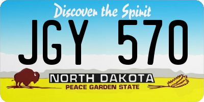 ND license plate JGY570