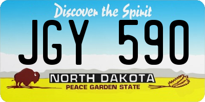 ND license plate JGY590