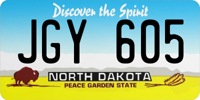 ND license plate JGY605