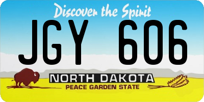 ND license plate JGY606
